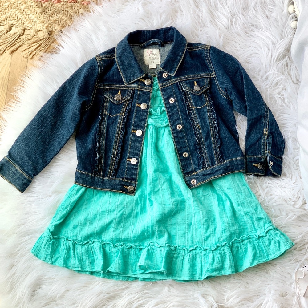 Girls 3T casual dress and denim jacket